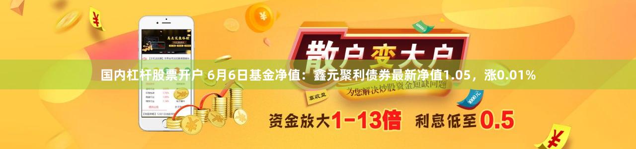 国内杠杆股票开户 6月6日基金净值：鑫元聚利债券最新净值1.05，涨0.01%