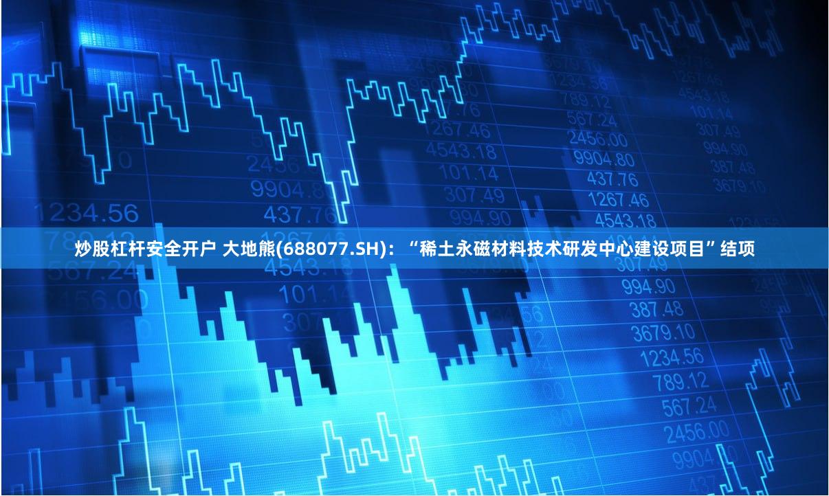 炒股杠杆安全开户 大地熊(688077.SH)：“稀土永磁材料技术研发中心建设项目”结项